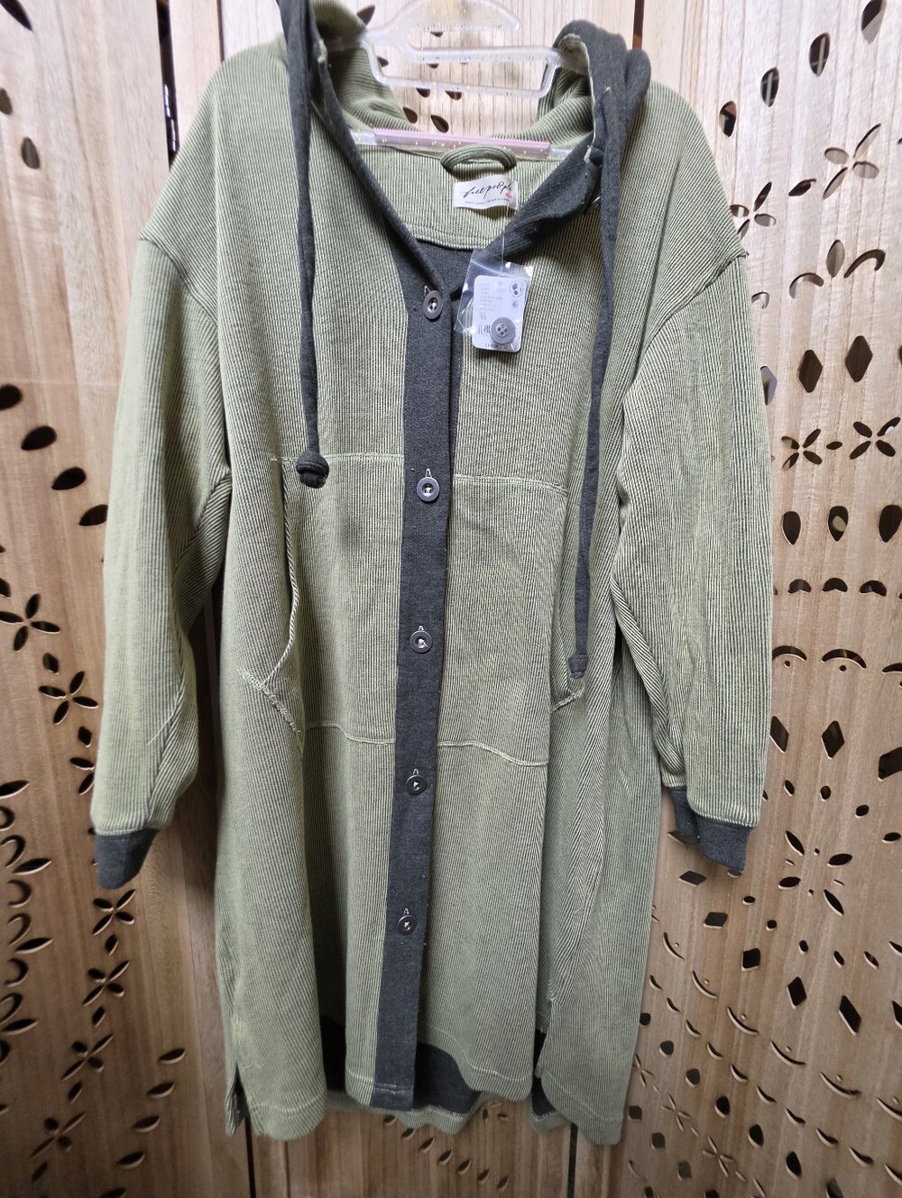 NWT Tomorrow's Sweatshirt Cardigan by Free People Sage Green - Picture 2 of 10